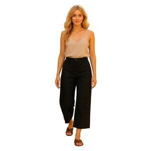 Maeve Anthropologie The Collette Black Linen Pants 27 High Rise Wide Leg Beach